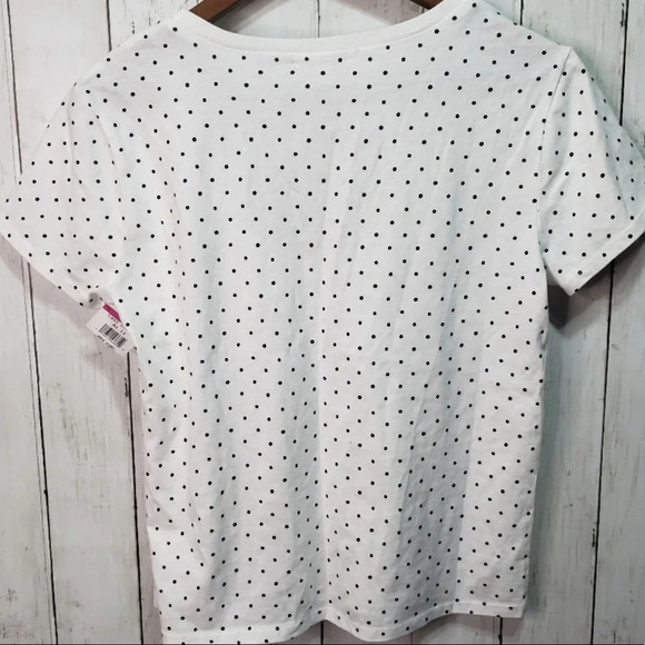 BP Nordstrom Scoop Neck Cropped Polka Dot Shirt S - Picture 4 of 6